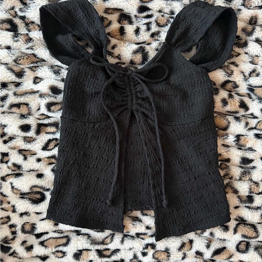 Open front Black Women's Top